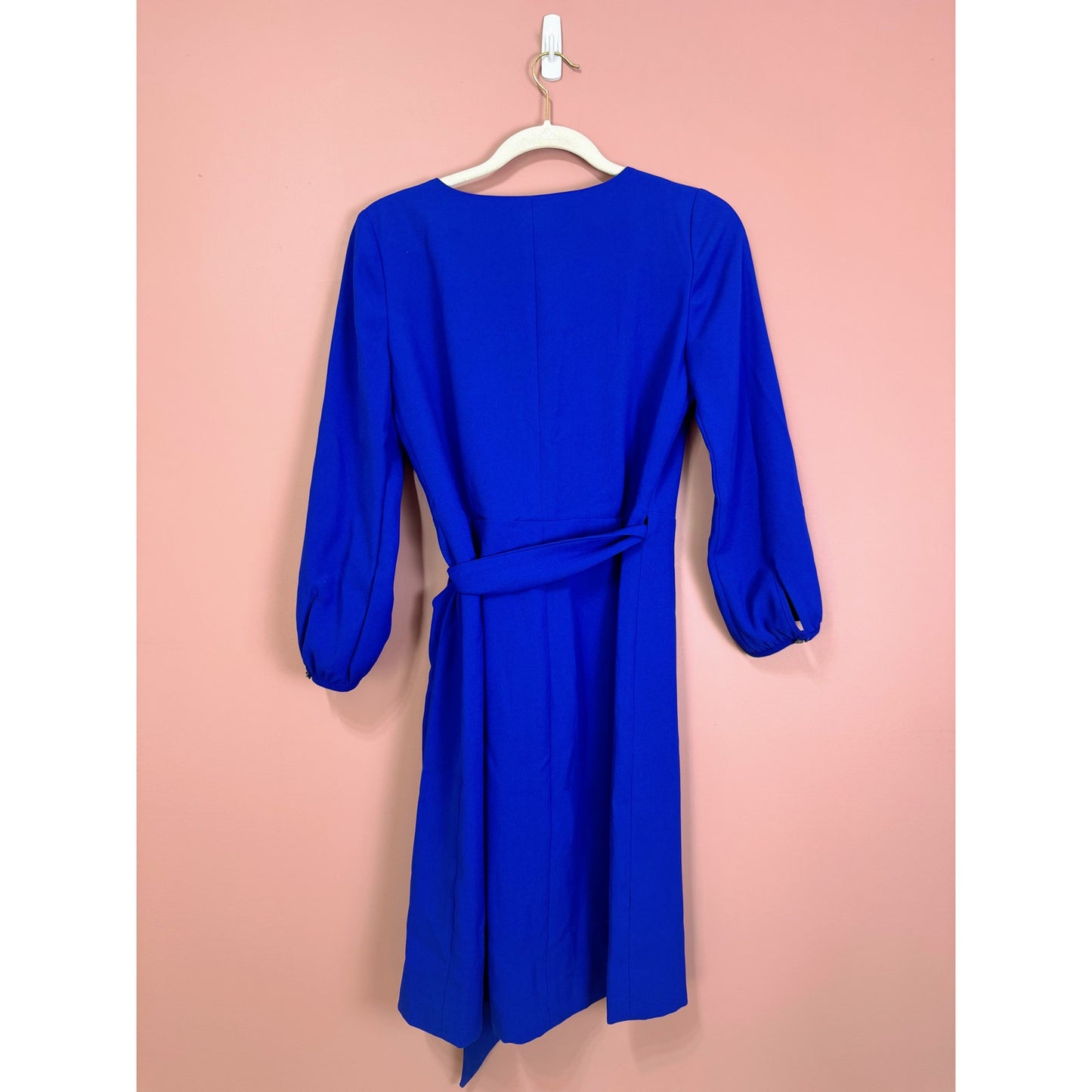 J.Crew Balloon Sleeve True Wrap Dress in Cobalt Blue Size 2