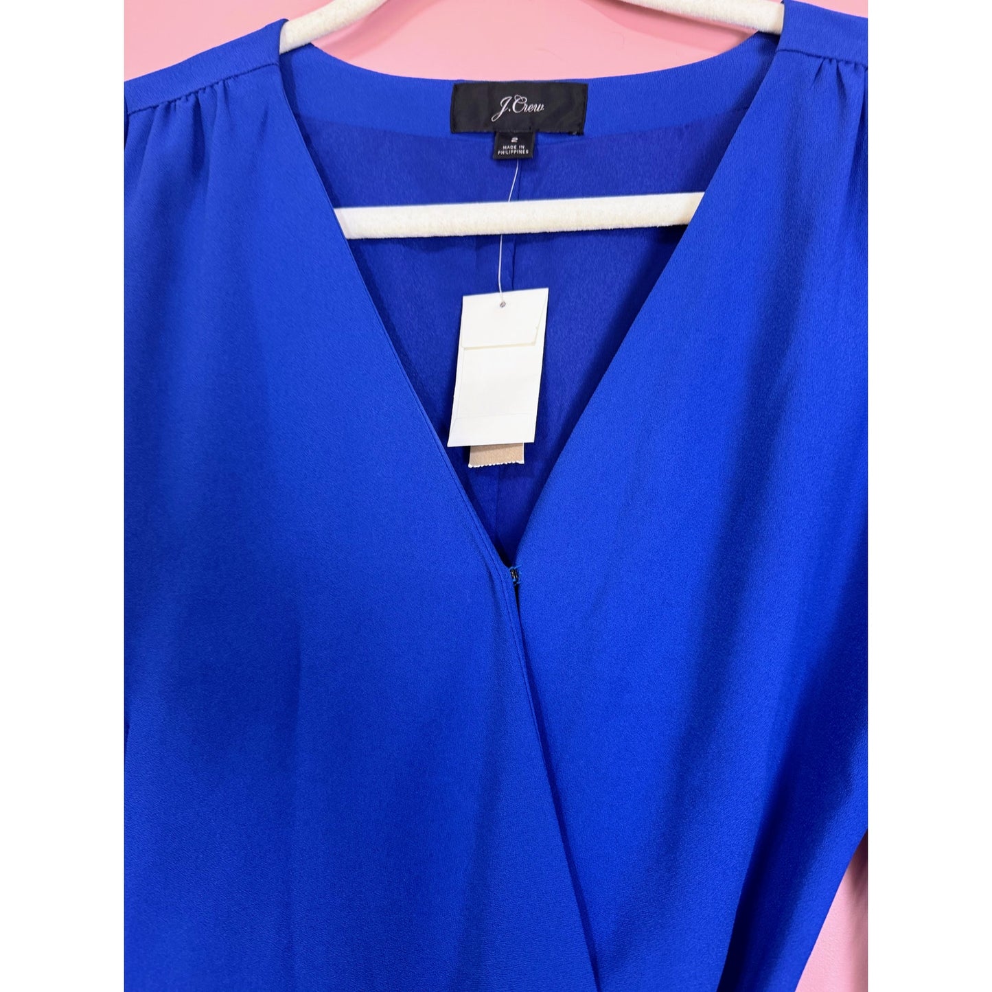 J.Crew Balloon Sleeve True Wrap Dress in Cobalt Blue Size 2