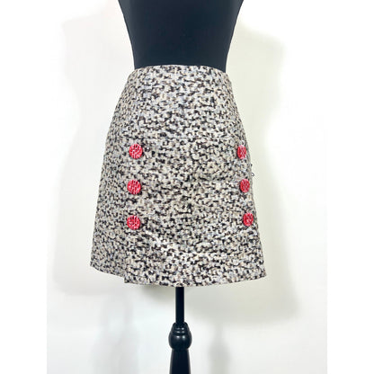 Dolce & Gabbana Double Breasted Mini Skirt Size US 4 Animal Print Lined Party