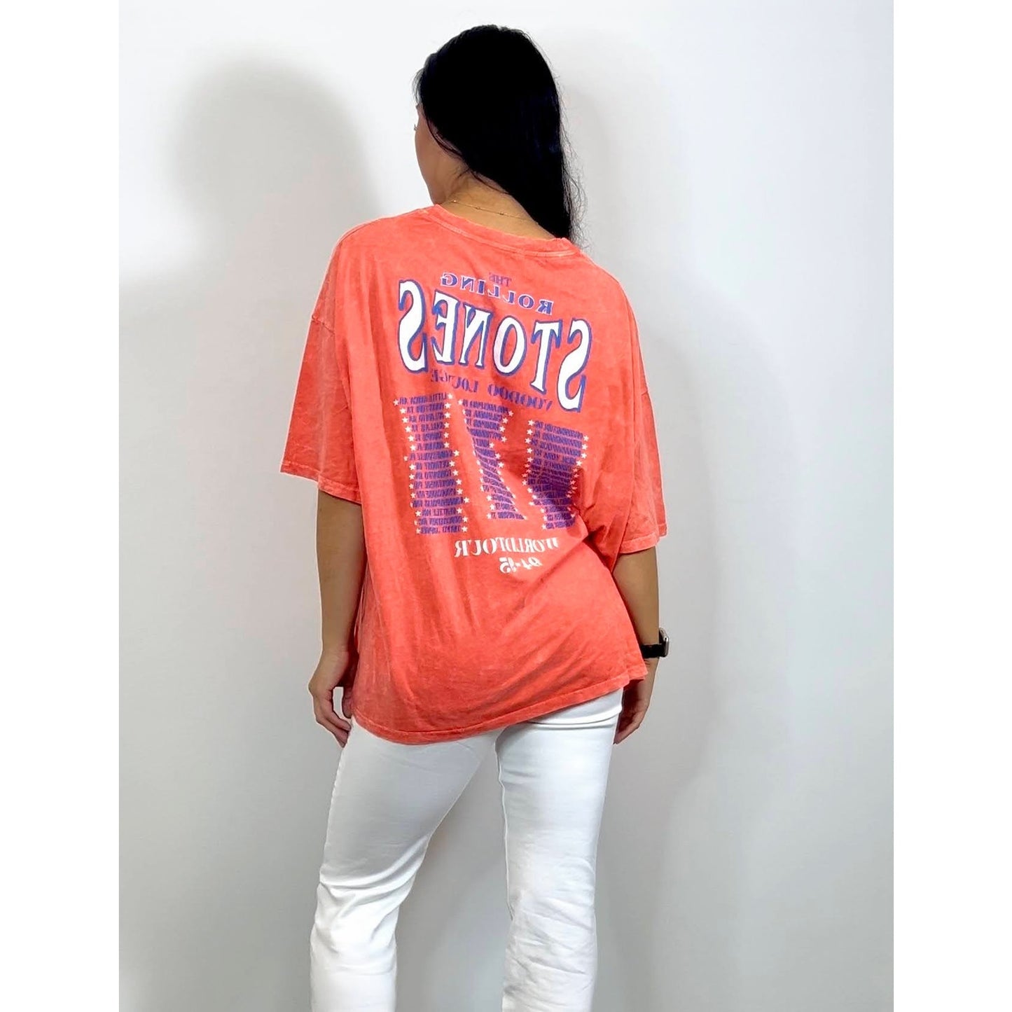 Daydreamer x Free People Rolling Stones 94-95 World Tour Tee in Orange Small