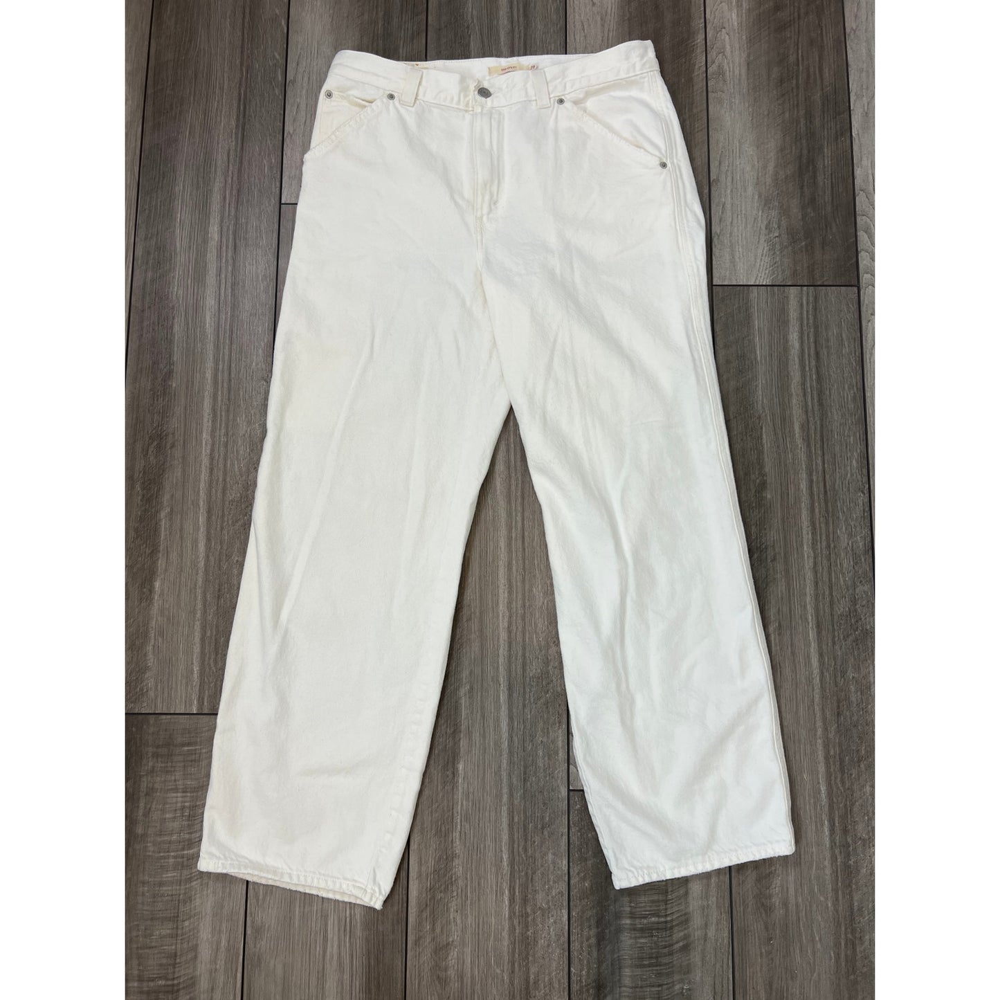 Levi's Dad Utility Jeans in White Size 29 Zip Fly Denim Mid Rise Straight Leg