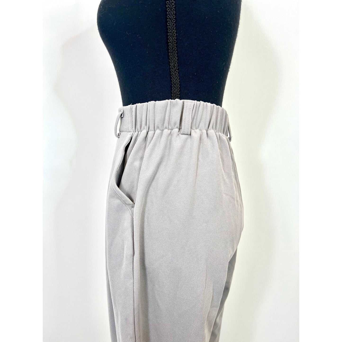 Halara High Waisted Plicated Waffle Work Pants Mink Gray XS Side Pocket Wide Leg