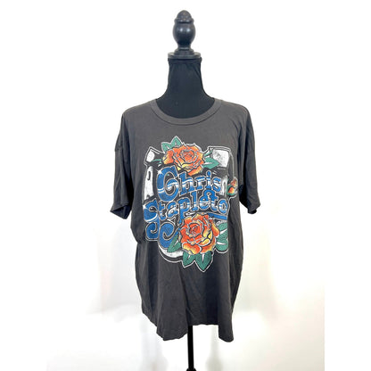 Daydreamer Chris Stapleton Distressed Horseshoe Merch Tee in Washed Black Small