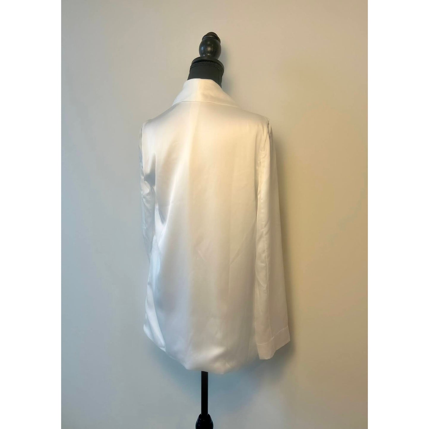 Show Me Your Mumu Felix Blazer Ivory Luxe Satin Small Long Sleeve Front Button