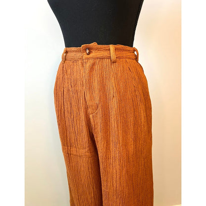 Savannah Morrow Willow Pants in Marigold Size XS Zip Fly Wide Leg Textured