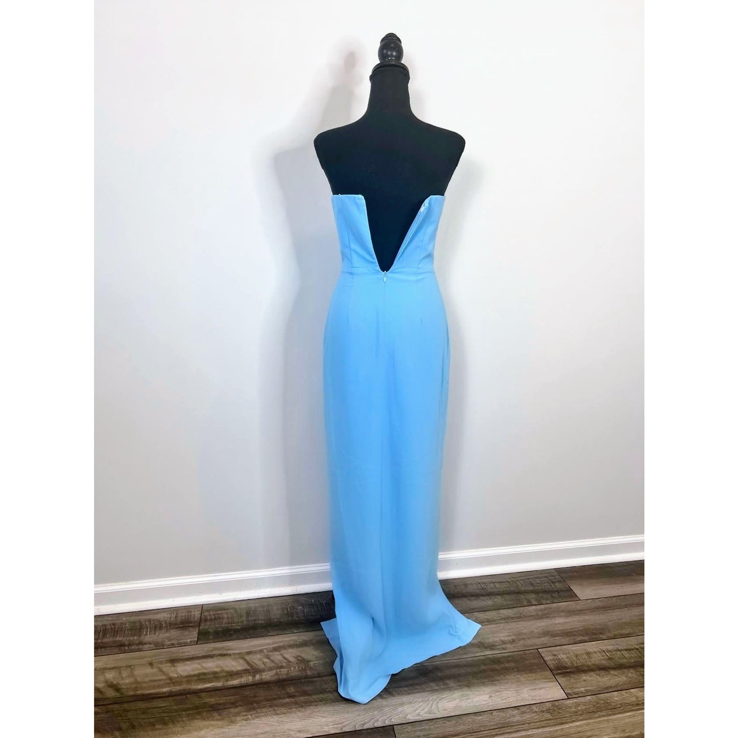 Amanda Uprichard Cherri Gown Maxi Dress  in Pacific Blue XS Sleeveless Lined