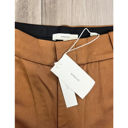 Vince Dress Pants in Brown Size 12 Zip Fly Straight Leg Pleated Pockets Formal