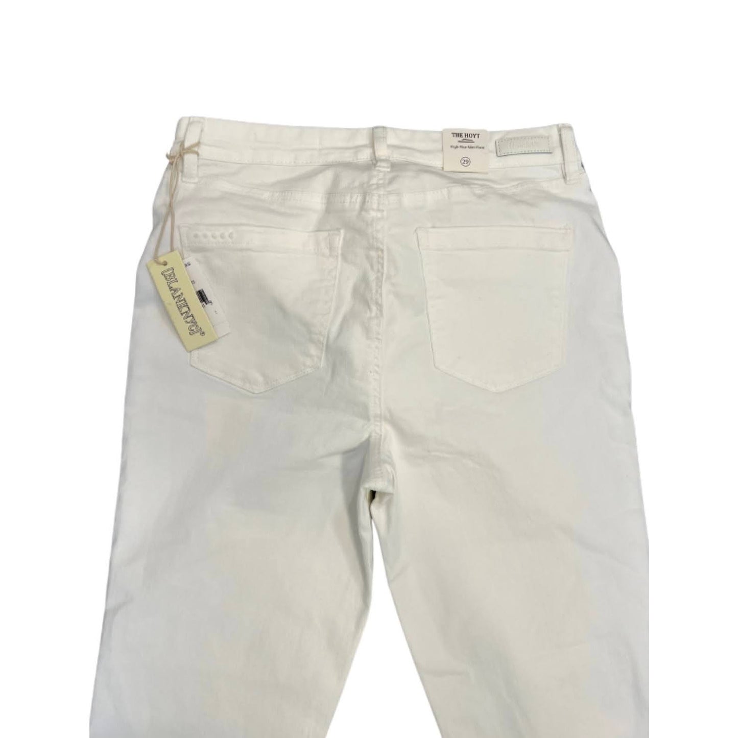 Blank NYC The Hoyt Bootcut Pants in White Vodka Soda Size 24 Zip Fly Stretch