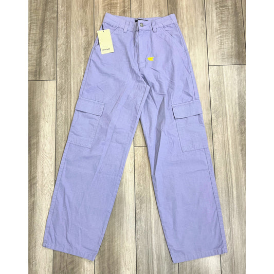 Dr. Denim Donna Cargo in Blue Granite Size S/32 Wide Leg Canvas Zip Fly Pockets