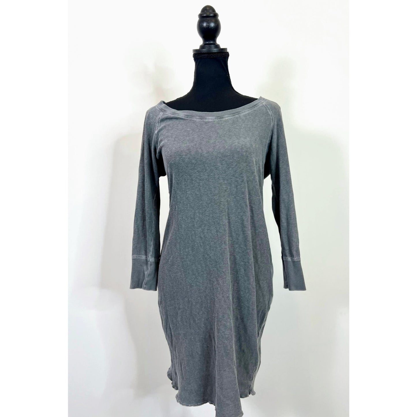 James Perse Raglan Sweatshirt Mini Dress in Heather Gray Size 2 Knit Cotton