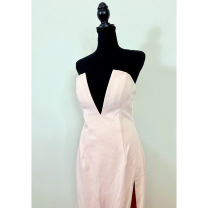 Katie May Infatuation Gown Dress in Blush Medium Strapless V-Neck Lined Cocktail