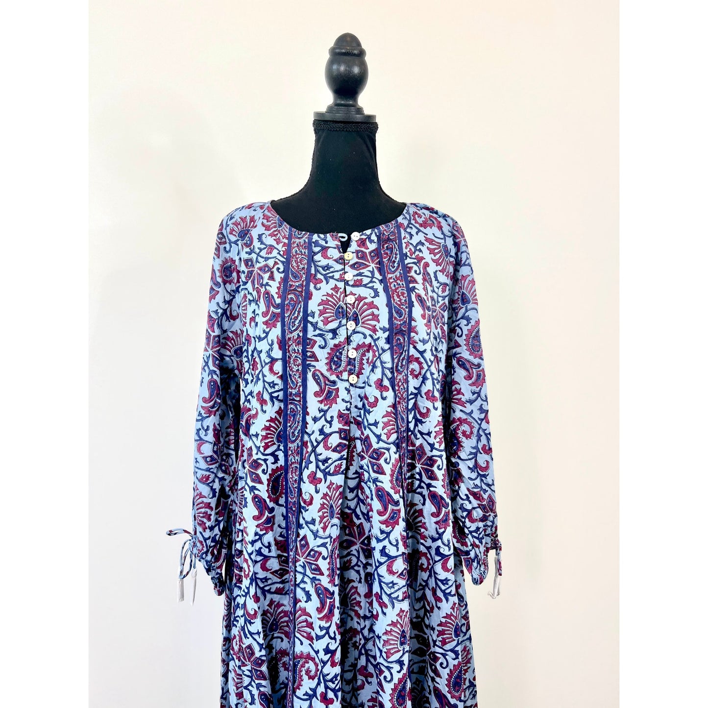 Cleobella Faith Caftan Midi Dress in Delhi Block Print Size XS Paisley Cotton