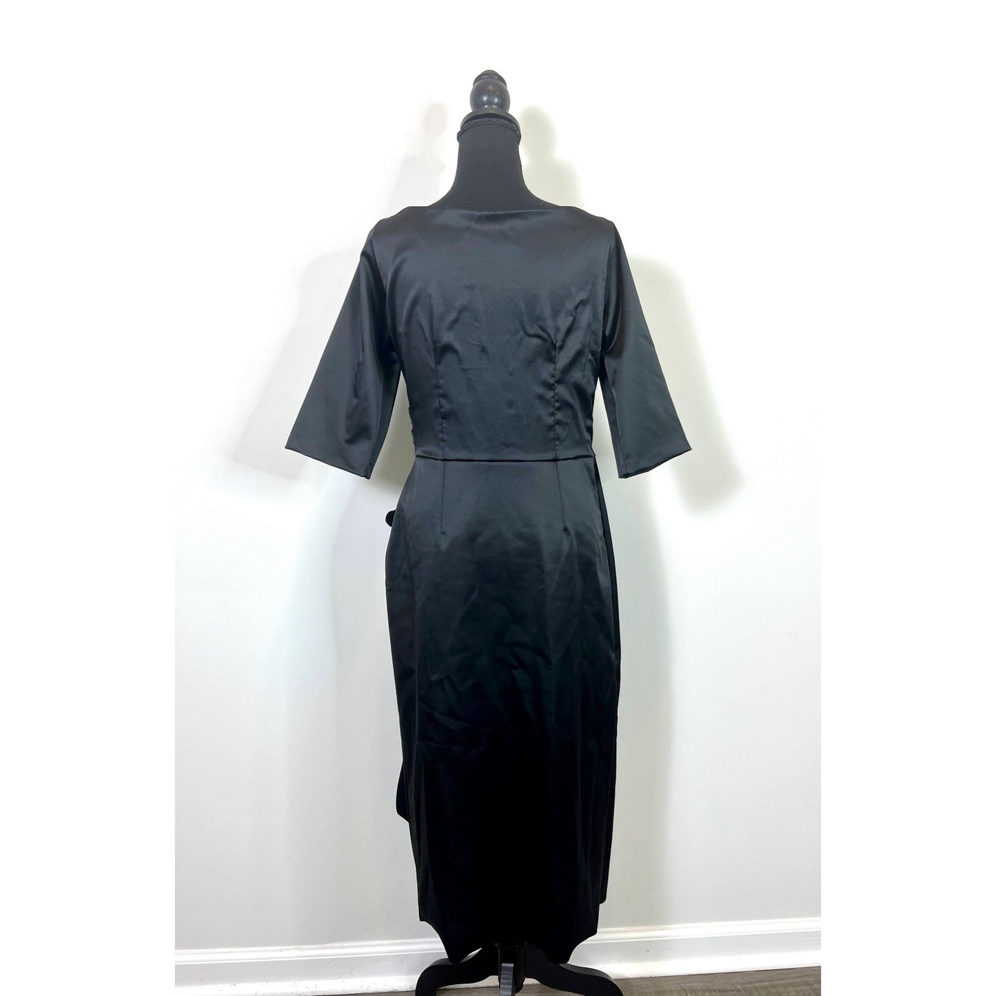 Chiara Boni La Petite Dress Black Medium Robe Florien Satin Midi Cocktail Party