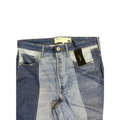 Rag & Bone Stretch Miramar Nina Cigarette Byron Patch Work Jeans in Blue Size 30