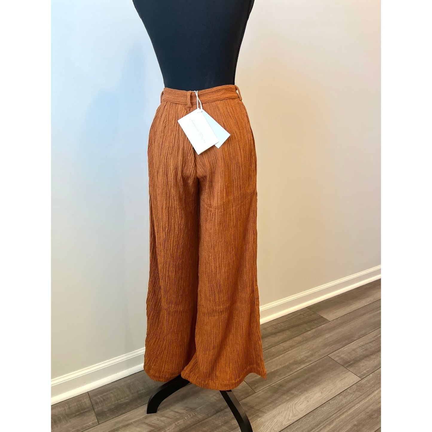 Savannah Morrow Willow Pants in Marigold Size XS Zip Fly Wide Leg Textured