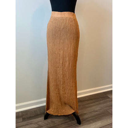 Savannah Morrow Sereia Maxi Skirt in Sandstone Small Sheer Textured Unlined