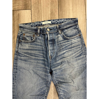 Moussy Vintage Pierson Straight Jeans in Blue Size 27 Denim Button Fly Cotton