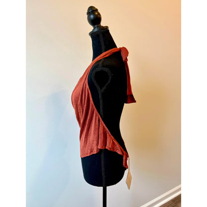 Savannah Morrow Lima Top in Paprika Size XL Backless Draped Halter Tie Neck