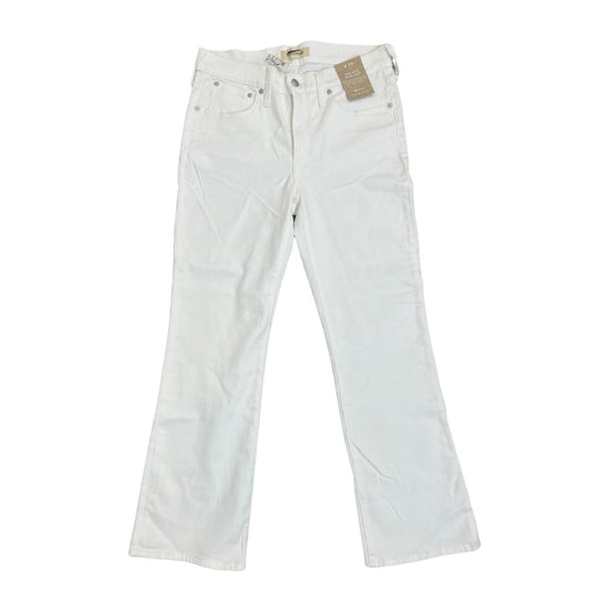 Madewell Mid-Rise Kick Out Ankle-Length Jeans in White Size W28 Denim Zip Fly