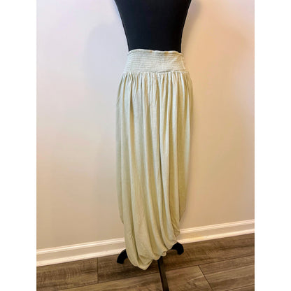 Free People Twist Flow Skirt Set in Light Green Size XS Ruffed Smocked Summer