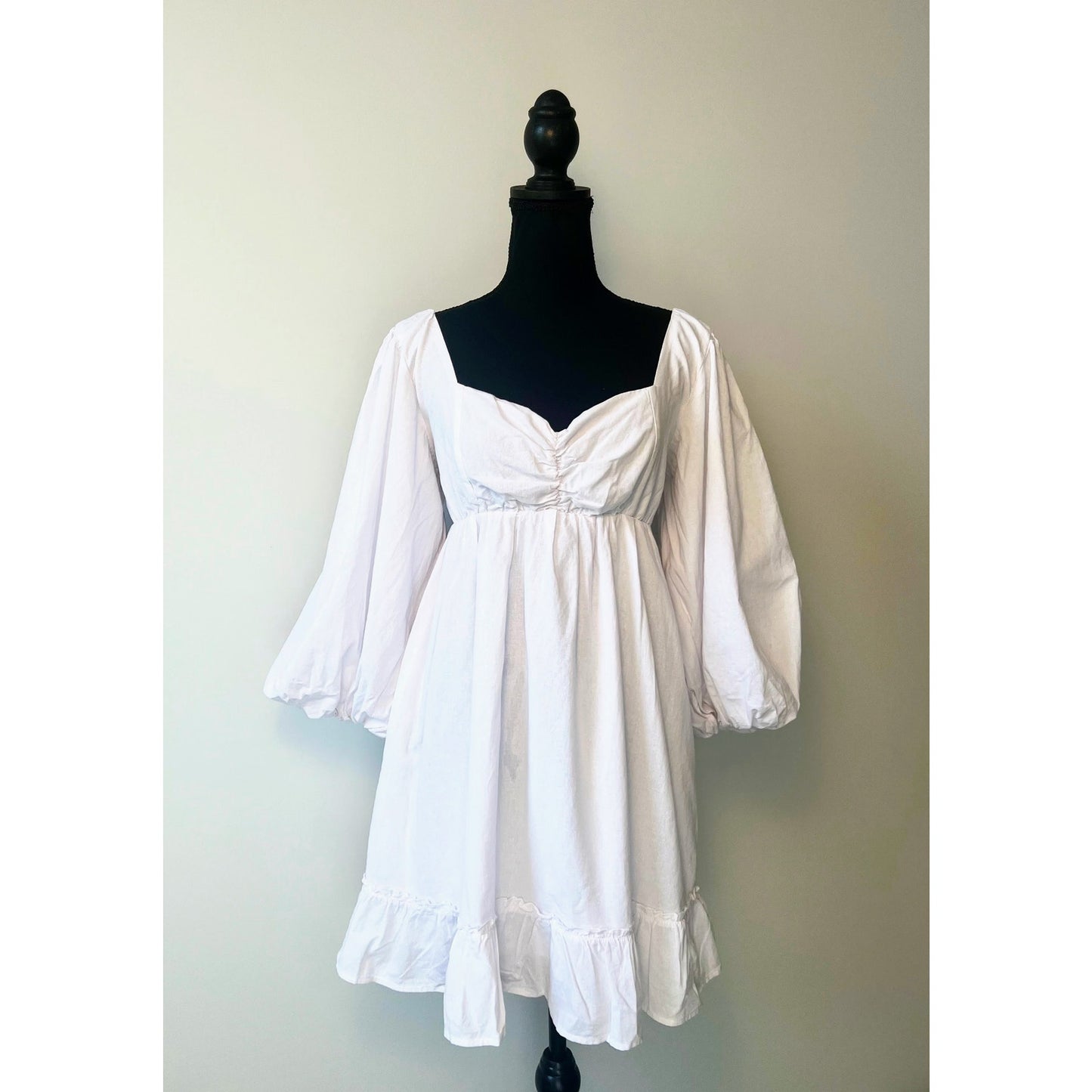 Show Me Your Mumu Mandi Mini Dress in White Pullover 3/4 Sleeves Classic Cotton