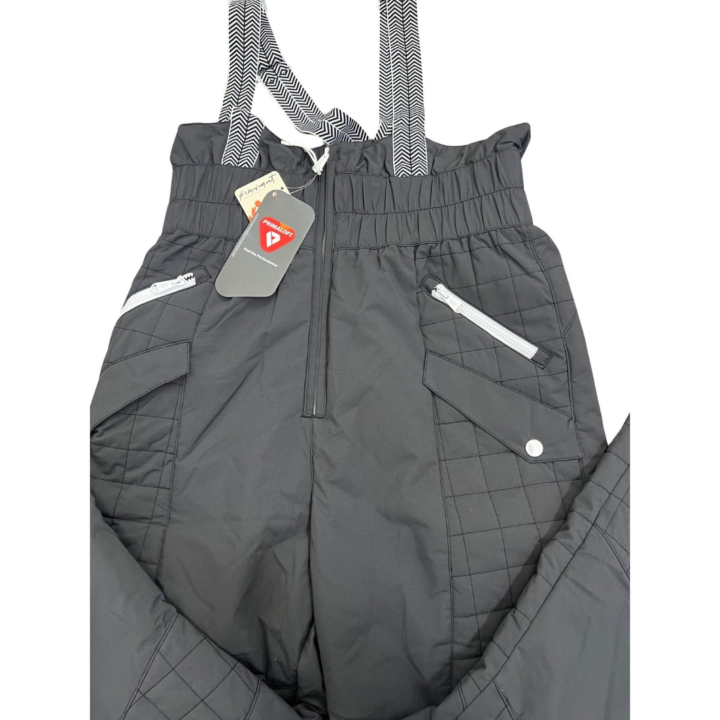 FP Movement All Prepped Snow Bib in Black Large Waterproof Winter Ski Lined