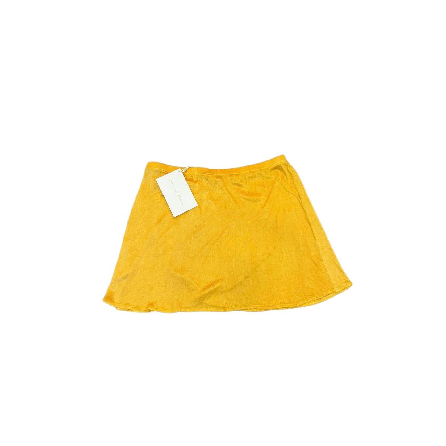 Savannah Morrow Ayra Mini Wrap Skirt in Yellow Size XL Pull On Knit Pleated