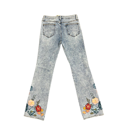 Driftwood Free People Floral Embroidered Bootcut Jeans Size 31 Denim Zip Fly