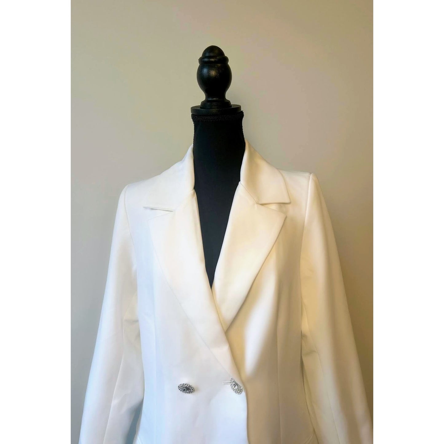 Show Me Your Mumu Save the Date Blazer Dress White Medium Double Breasted Lined