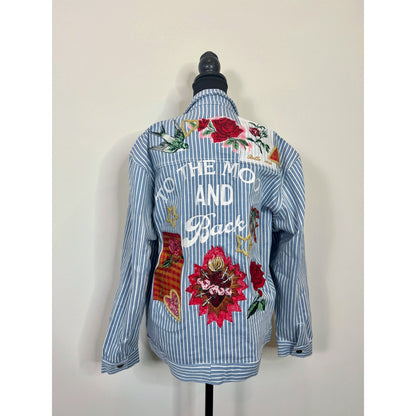 Free People x Denim + Bone Romeo Patented Jacket Small Embroidered Button Front