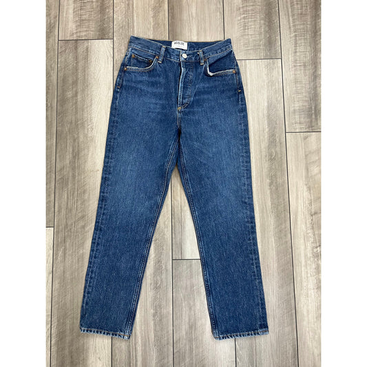 AGOLDE Riley High Rise Straight Jeans Blue Size 24 Denim Zip Fly Cotton Classic