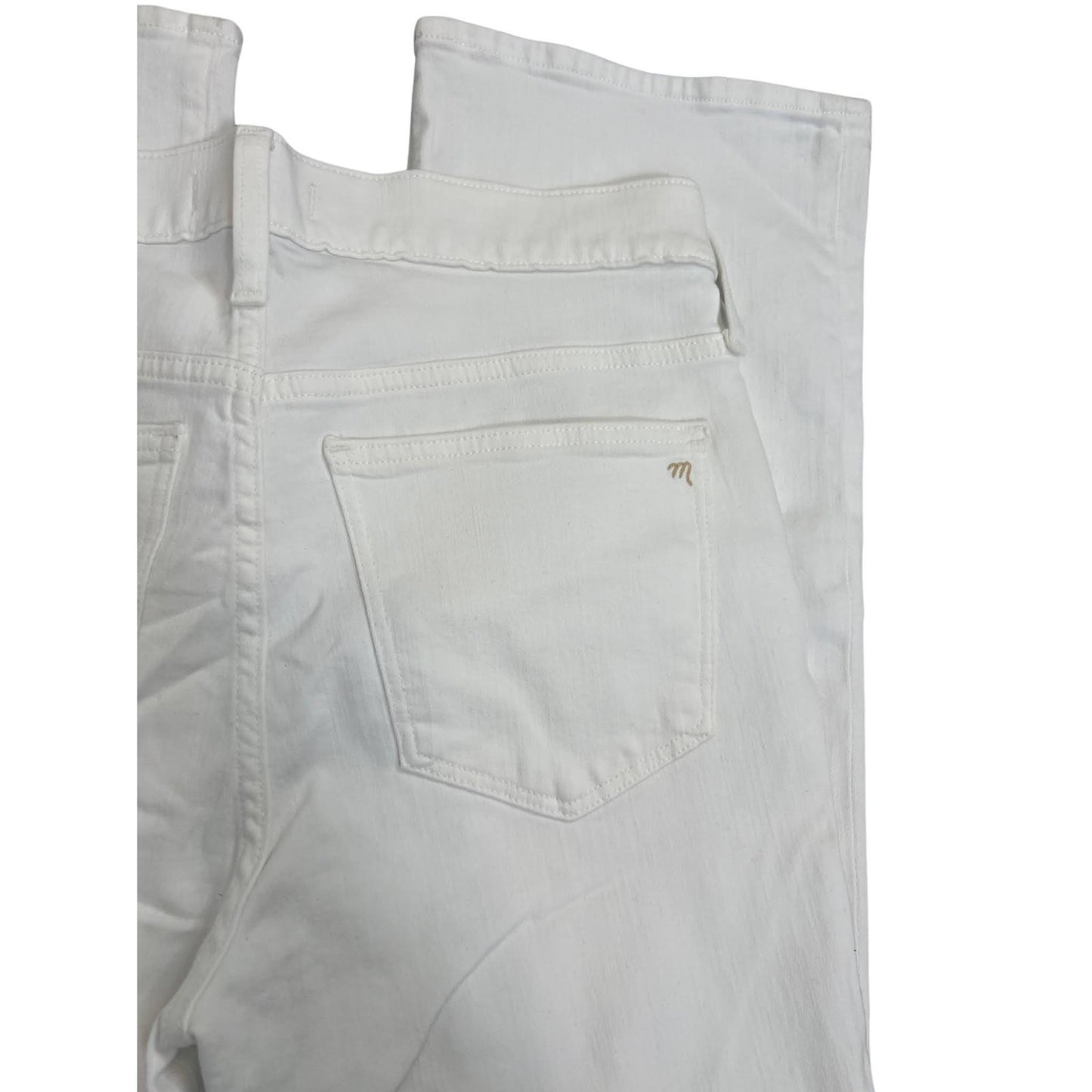 Madewell Mid-Rise Kick Out Ankle-Length Jeans in White Size W28 Denim Zip Fly