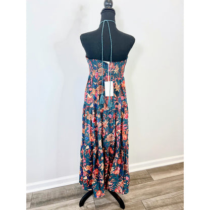 Ulla Johnson Siya Coverup Maxi Dress in Delphinium Large Paisley Floral Halter