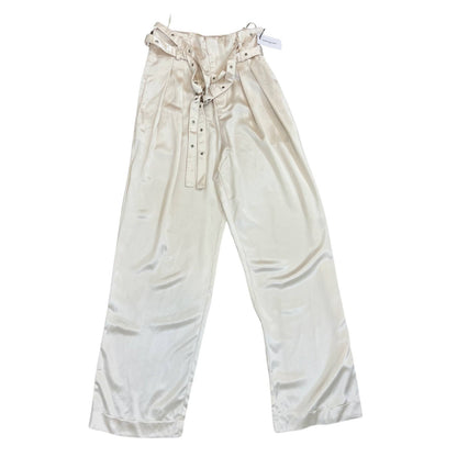 NONchalant Rhett Pants in Champagne Small Satin Straight Leg Zip Fly Pockets