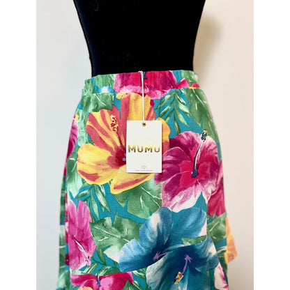 Show Me Your Mumu Birdie Maxi Skirt in Multicolor Floral Medium Zip Side Slit