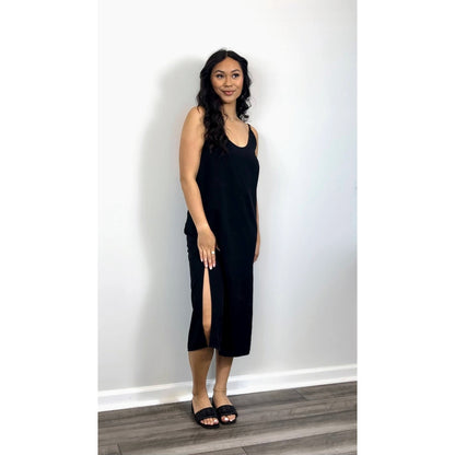 Everlane Midi Dress in Black Small Sleeveless Cotton Classic Gothic Party