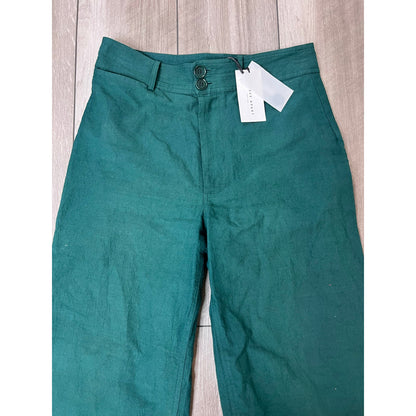 A Piece Apart Chino Merida Pants in Thyme Green Size 6 High Rise Flare Cotton