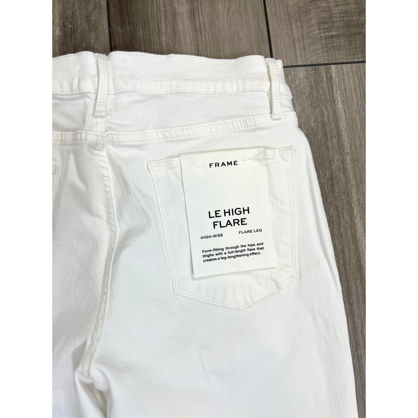 Frame Le High Flare Jeans White Size 31 Denim Zip Fly High Rise Stretch Pockets