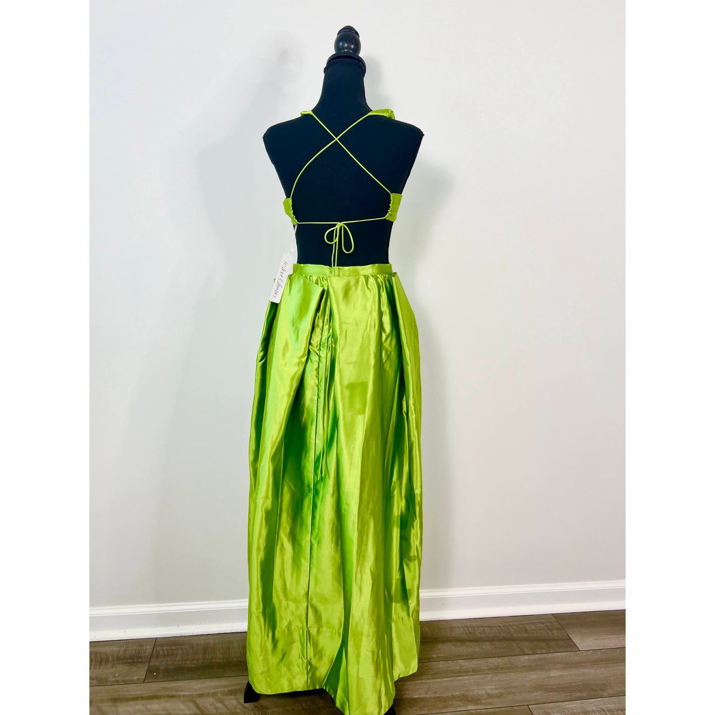 For Love & Lemons Virginia Maxi Dress Green Small A-Line Cutout Cocktail Party