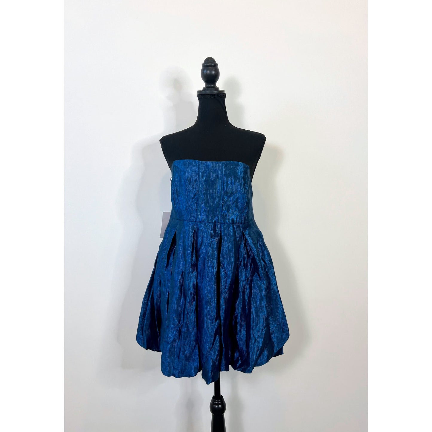 Free People Krista Mini Dress in Midnight Shimmer Metallic Blue Small Lined