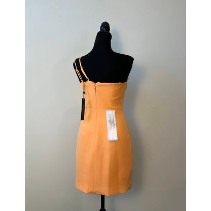 BGBCMaxAzaria Cocktail Asymmetrical Mini Dress in Orange Size 2 Sleeveless Lined