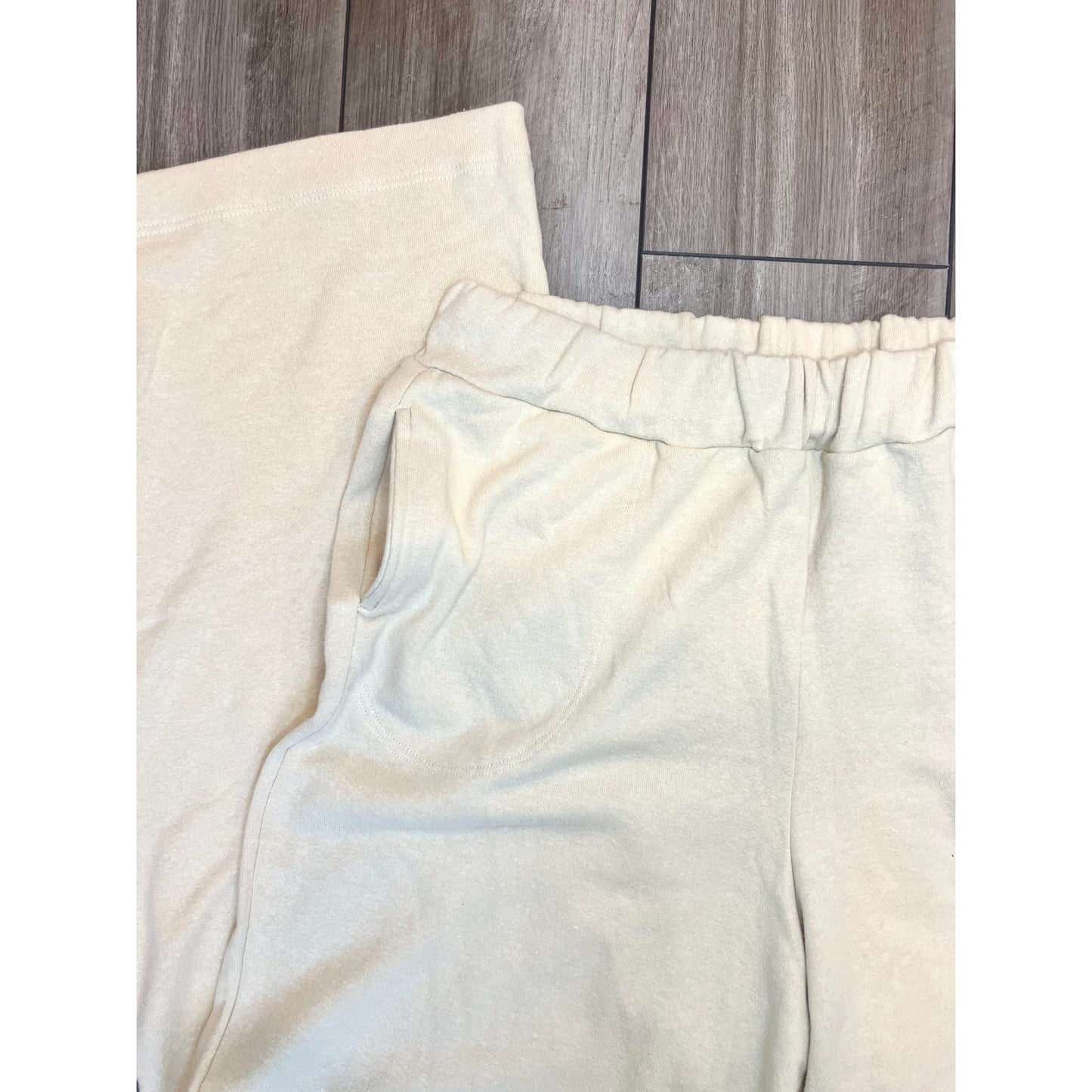 Savannah Morrow Lounge Pants in Cream Pull On High Rise Wide Leg Classic