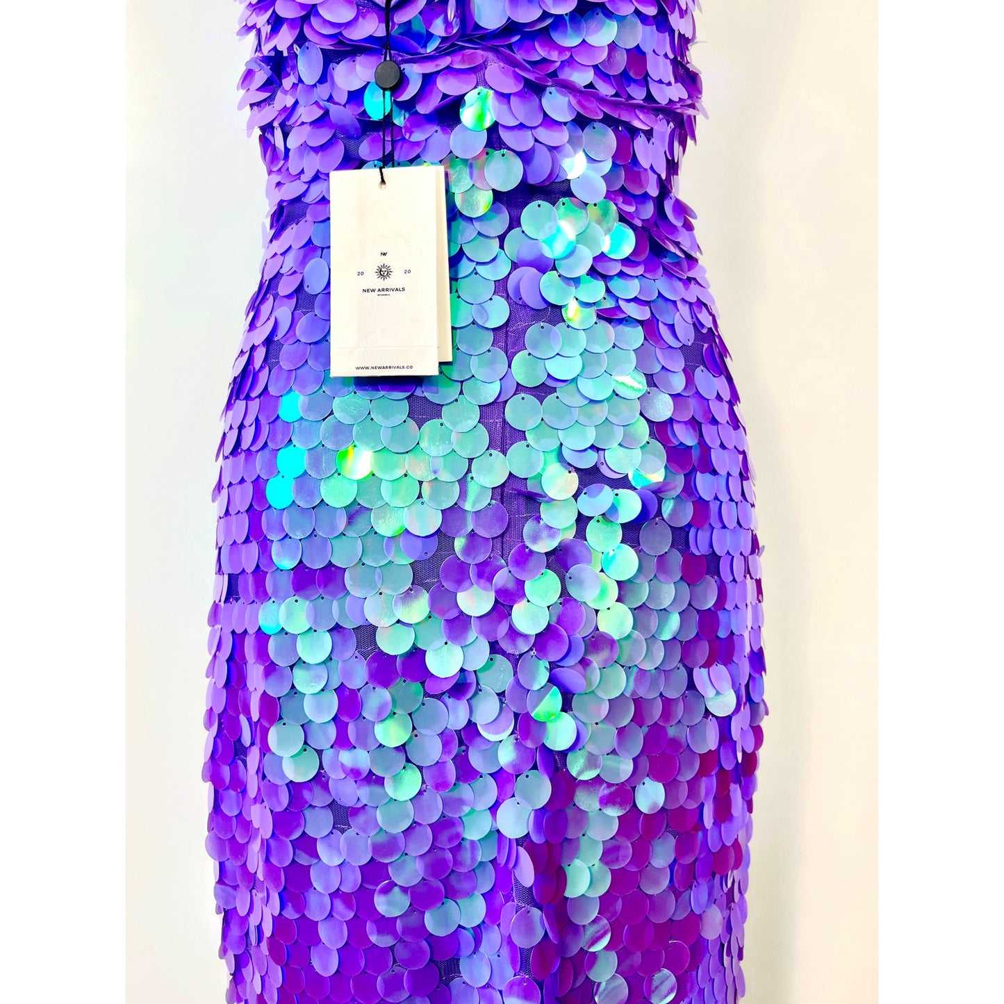 New Arrivals Blanca Es Paradis Dress Purple Sz 40/8 Maxi Halterneck Sequin Party