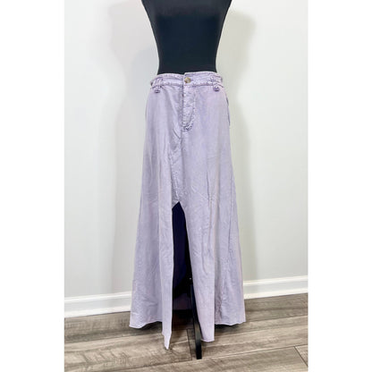 Free People One Kona Maxi Skirt in Lavender Medium A-Line Knit Party Cotton