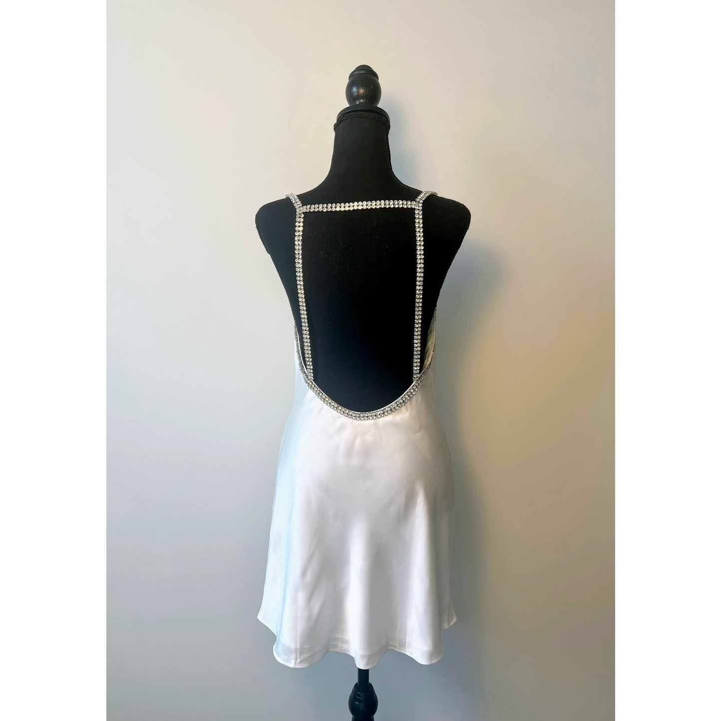 Show Me Your Mumu Bling Mini Dress in White Small Backless Embellished Lined