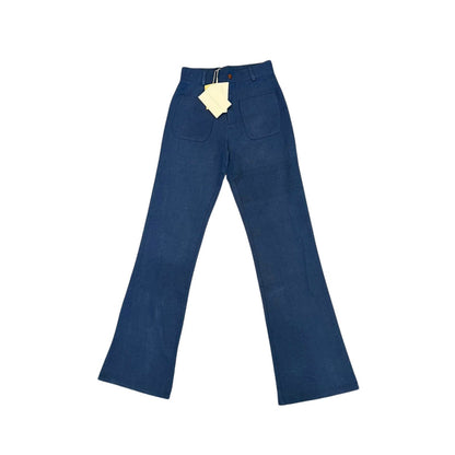 Savannah Morrow Jada Pants in Midnight Blue Zip Fly Flat Front Straight Leg Classic