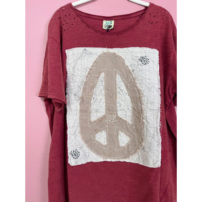 Jaded Gypsy Tattered Tee Red Size Small/Medium