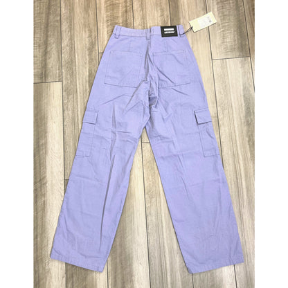 Dr. Denim Donna Cargo in Blue Granite Size S/32 Wide Leg Canvas Zip Fly Pockets