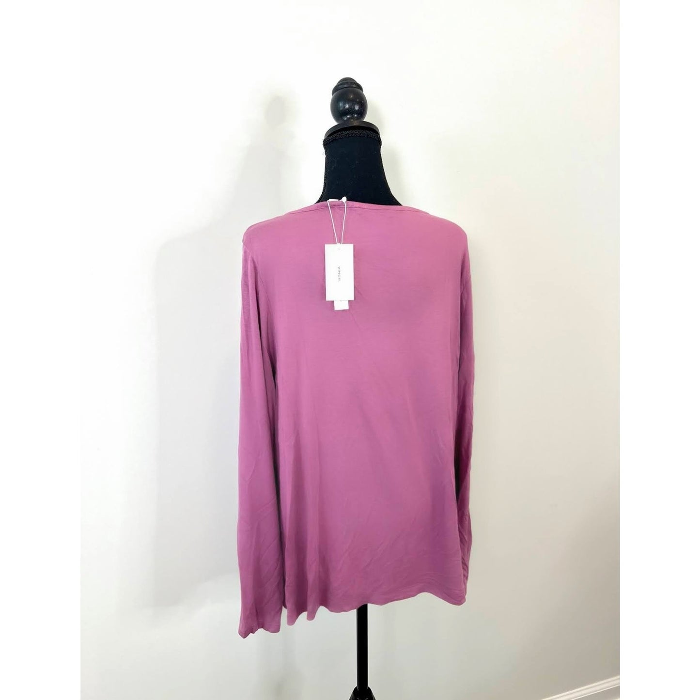 Vince Tunic Top in Purple Size XXXL Knit Pullover Long Sleeve Boat Neck