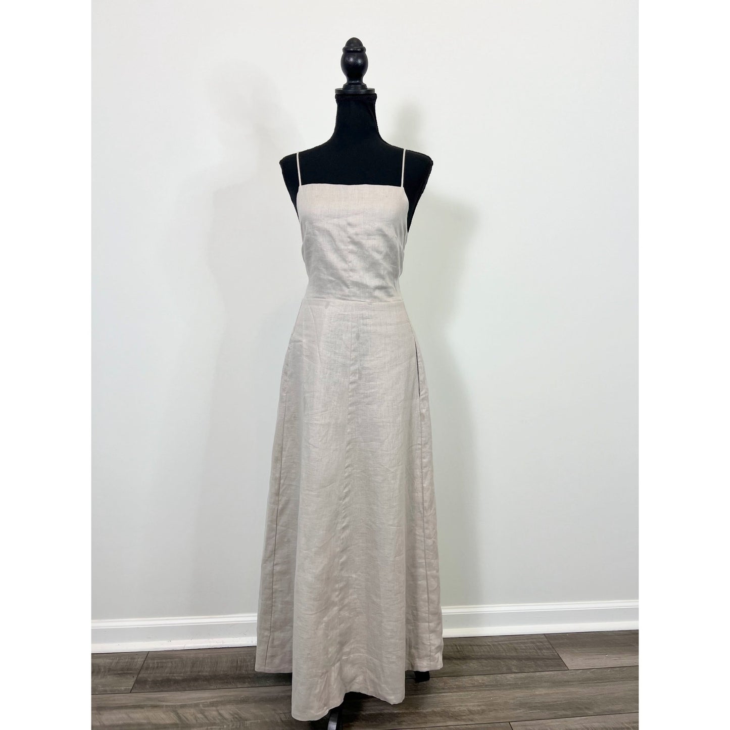 Enza Costa Laced Open Back Dress in Mist Size 3 Maxi Lined Party Cocktail Linen